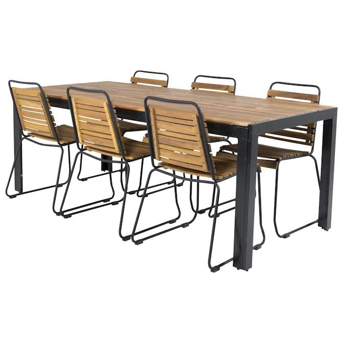 Matgrupp Utomhus Venture Home Berfin med 6 Trädgårdsstolar