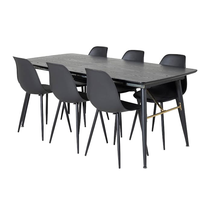 Matgrupp Venture Home Guld med 6 Pop Stolar