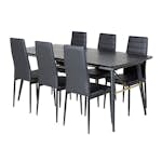 Matgrupp Venture Home Gold med 6 Slim Stolar