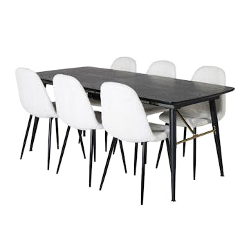 Matgrupp Venture Home Guld med 6 Pooya Stolar Polyestertyg