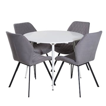 Matgrupp Venture Home Plake med 4 Geneva Stolar Runt