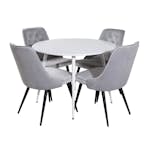 Matgrupp Venture Home Plake med 4 Vera Stolar Sammet Runt