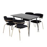 Matgrupp Venture Home Silvia med Iläggsskiva och 4 Aris Karmstolar