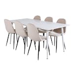 Matgrupp Venture Home Pobbie med 6 Stolar Sammet