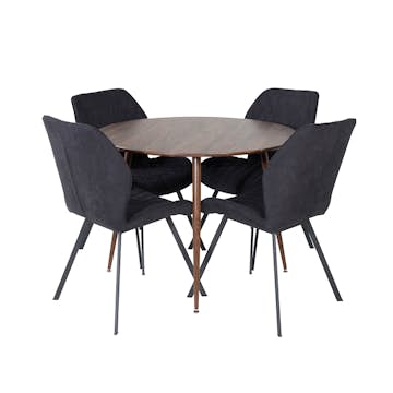 Matgrupp Venture Home Plake med 4 Geneva Stolar Runt