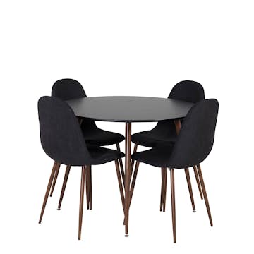 Matgrupp Venture Home Plake med 4 Pobbie Stolar Polyestertyg Runt