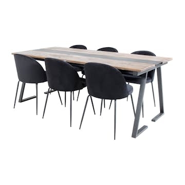 Matgrupp Venture Home Jane med 6 Wrigley Stolar