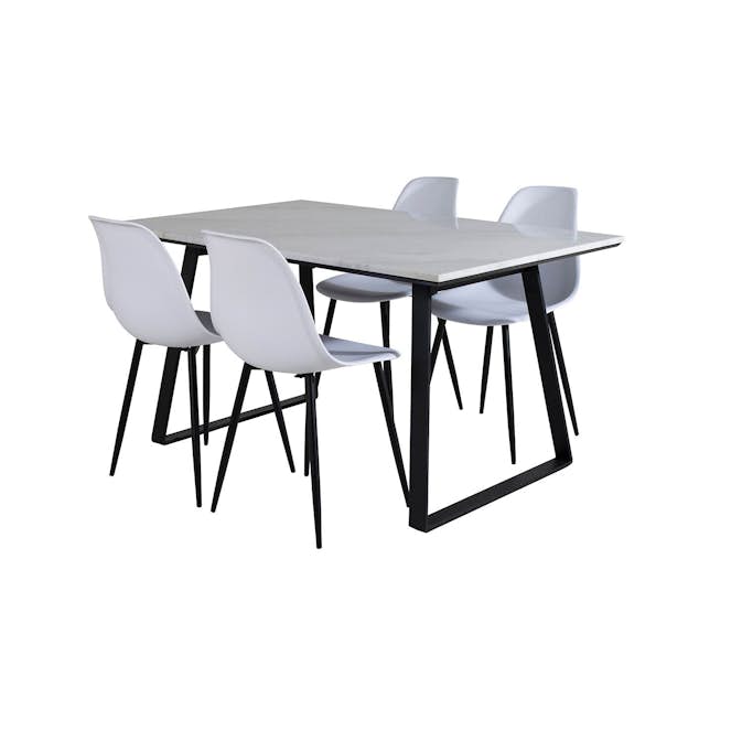 Matgrupp Venture Home Estelle 140 med 4 Pop Stolar