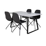 Matgrupp Venture Home Estelle 140 med 4 Pobbie Snurrfunktion Stolar Konstläder