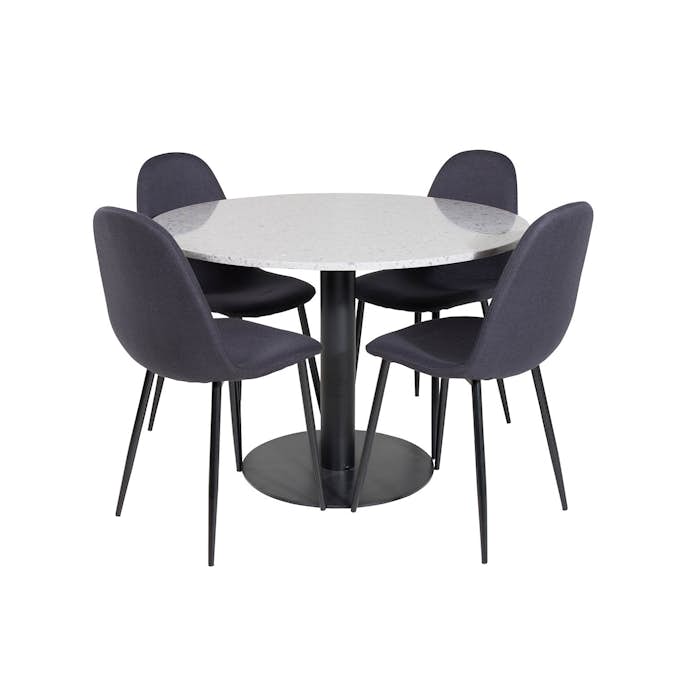 Matgrupp Venture Home Roxanna med 4 Pobbie Stolar Polyestertyg Runt