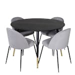 Matgrupp Venture Home Dipp Ø115 cm med 4 Wrinkles Stolar