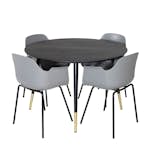 Matgrupp Venture Home Dipp Ø115 cm med 4 Comfort Stolar