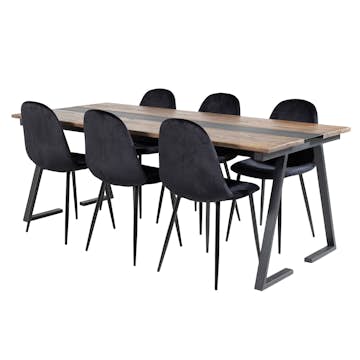 Matgrupp Venture Home Jane med 6 Pobbie Stolar Sammet