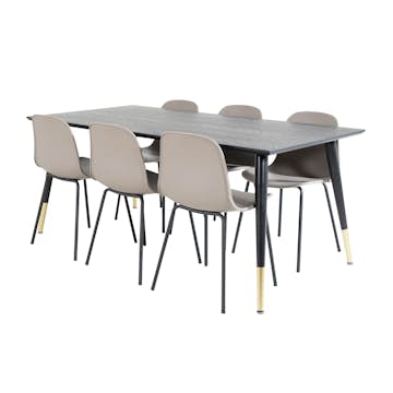 Matgrupp Venture Home Dipp med 6 Arctic Stolar