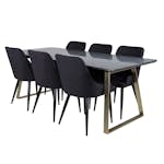 Matgrupp Venture Home Estelle med 6 Plake Fåtöljer PolyEstelletyg