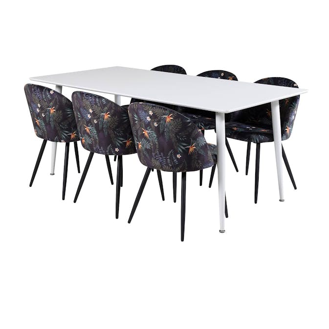 Matgrupp Venture Home Pobbie med 6 Valentina Stolar Polyestertyg
