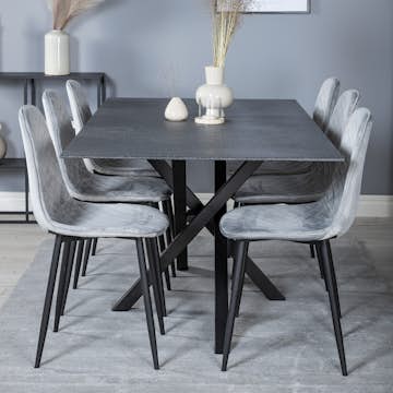 Matgrupp Venture Home Piata med 6 Phoi Stolar Sammet