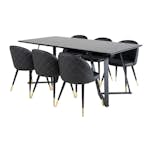 Matgrupp Venture Home Madde med 6 Valentina Stolar Konstläder