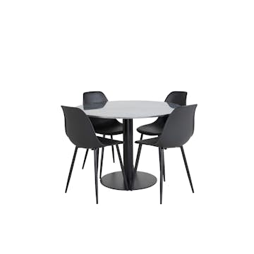 Matgrupp Venture Home Estelle med 4 Pop Stolar