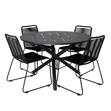 Matgrupp Venture Home Ande med 4 Minos Matstolar Stapelbar