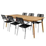 Matgrupp Venture Home Julle med 6 Minos Matstolar med Armstöd