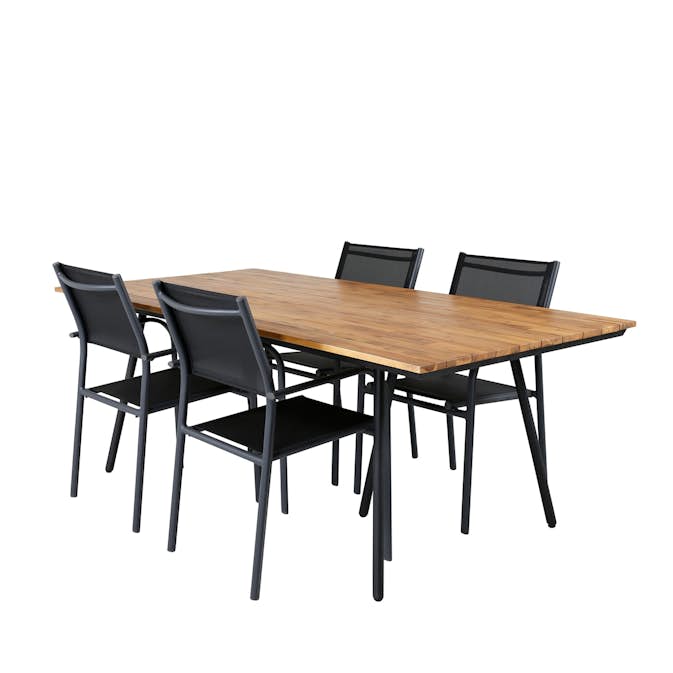 Matgrupp Venture Home Chane med 4 Samba Stapelbara Matstolar