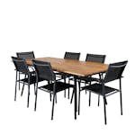 Matgrupp Venture Home Chane med 6 Samba Stapelbara Matstolar