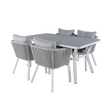 Matgrupp Venture Home Vyn Vit med 4 Vyn Matstolar