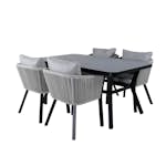 Matgrupp Venture Home Vyn Svart med 4 Vyn Matstolar