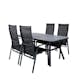 Matgrupp Utomhus Venture Home Vyn Svart med 4 Curz Trädgårdsstolar