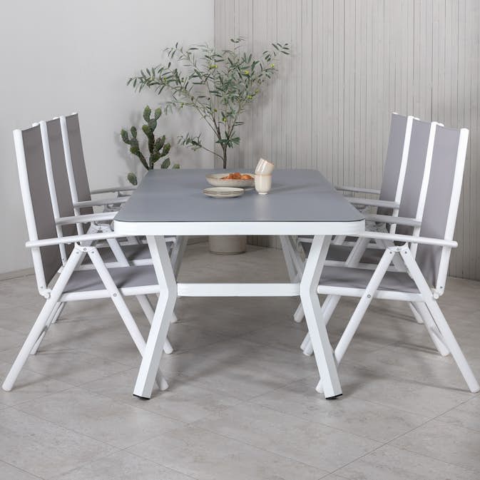 Matgrupp Utomhus Venture Home Virya 160x90 med 6 Break Trädgårdsstolar