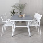 Matgrupp Venture Home Virya 160x90 med 6 Santorini Stapelstolar