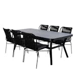 Matgrupp Utomhus Venture Home Vyn med 6 Julle Stapelbara Trädgårdsstolar