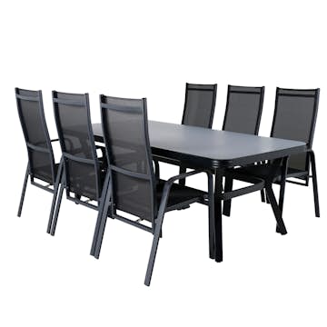 Matgrupp Utomhus Venture Home Vyn med 6 Curz Trädgårdsstolar