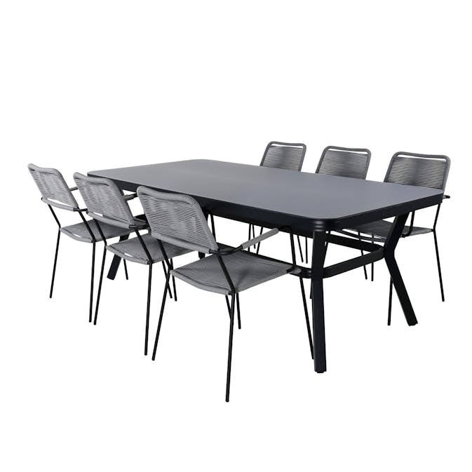 Matgrupp Utomhus Venture Home Vyn med 6 Lumi Trädgårdsstolar