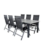 Matgrupp Utomhus Venture Home Aleyna 224 Svart med 6 Aleyna PositionsTrädgårdsstolar