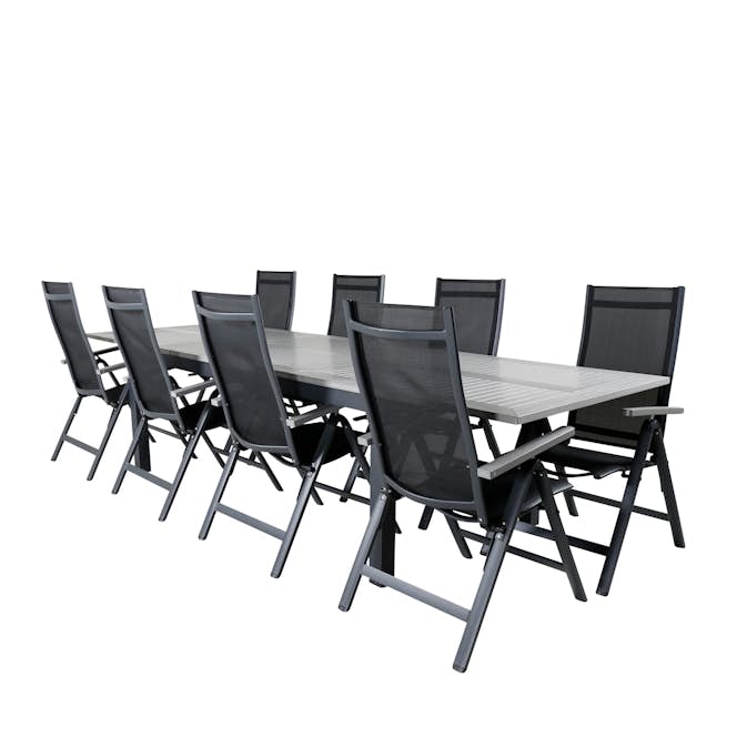 Matgrupp Venture Design Aleyna 160 Svart med 4 Aleyna Positionsstolar