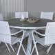 Matgrupp Venture Design Pincy Rund Vit med 6 Aspen Matstolar
