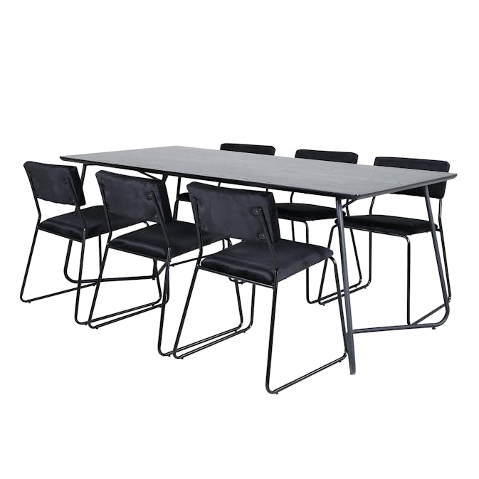 Matgrupp Venture Home Annika med 6 Kungshamn Stolar Sammet