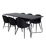 Matgrupp Venture Home Annika Svart med 6 Valentina Stolar