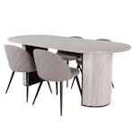 Matgrupp Venture Home Bianca med 4 Valentina Stitcthes Stolar Polyester