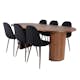 Matgrupp Venture Home Bianca Valnöt med 6 Pobbie Stolar Polyester