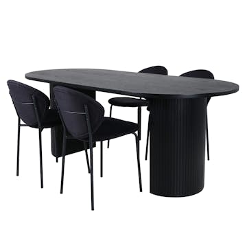 Matgrupp Venture Home Bianca med 4 Valor Stolar