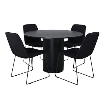 Matgrupp Venture Home Bianca Rund med 4 Muscot Stolar