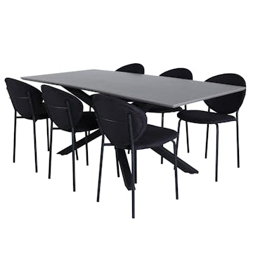 Matgrupp Venture Home Piata med 6 Valor Stolar