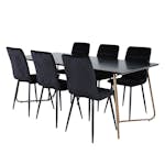 Matgrupp Venture Home Annika med 6 Walerina Stolar Sammet