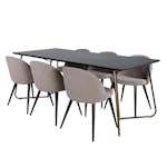 Matgrupp Venture Home Annika med 6 Valentina Stitcthes Stolar