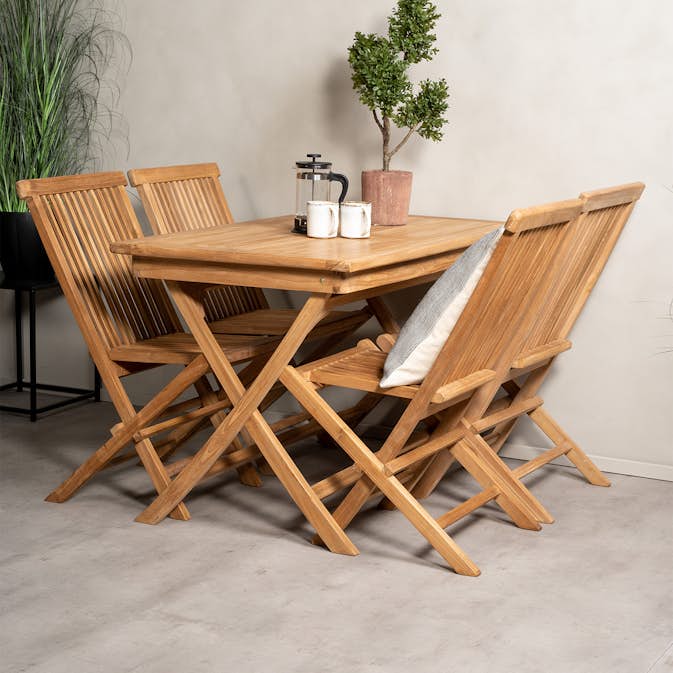 Matgrupp Venture Home Kenya 120x70 med 4 Kenya Fällbara Stolar