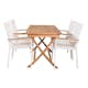 Matgrupp Venture Design Kenya 120x70 Teak med 4 Texas Stapelstolar