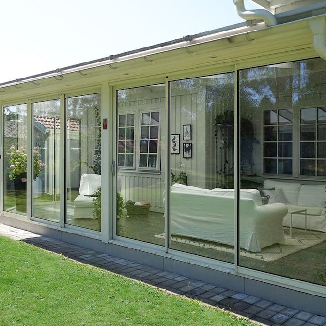 Skjutbart Dörrparti Halle Thermo 6 Dörrar 3 Spår Vit